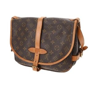 Louis Vuitton Saumur Bag Canvas Shoulder Brown Monogram
